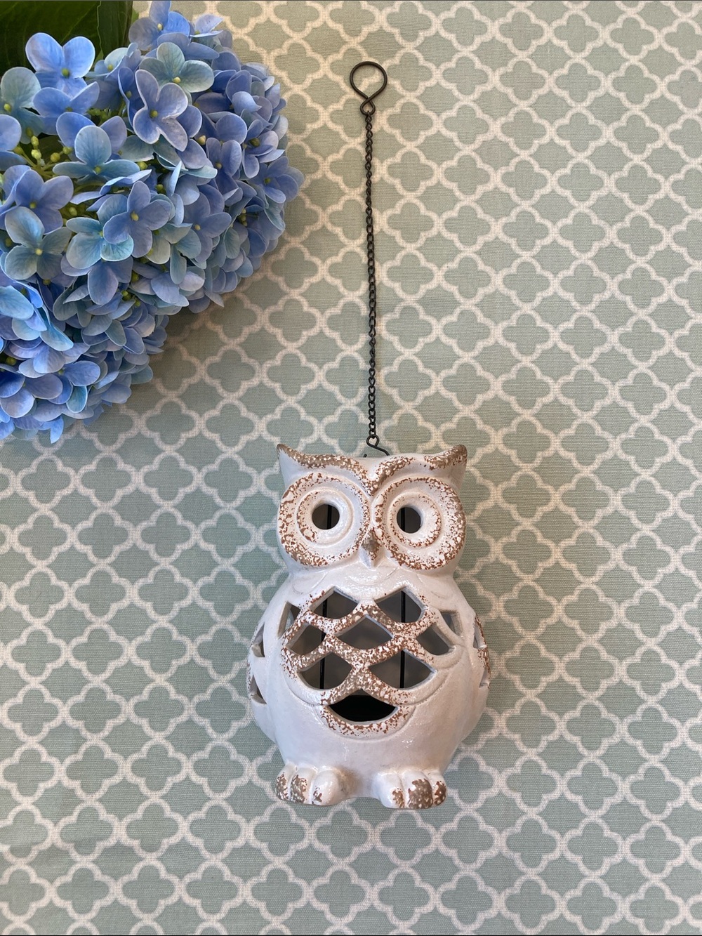 Hanging Owl Luminary Votive Holder